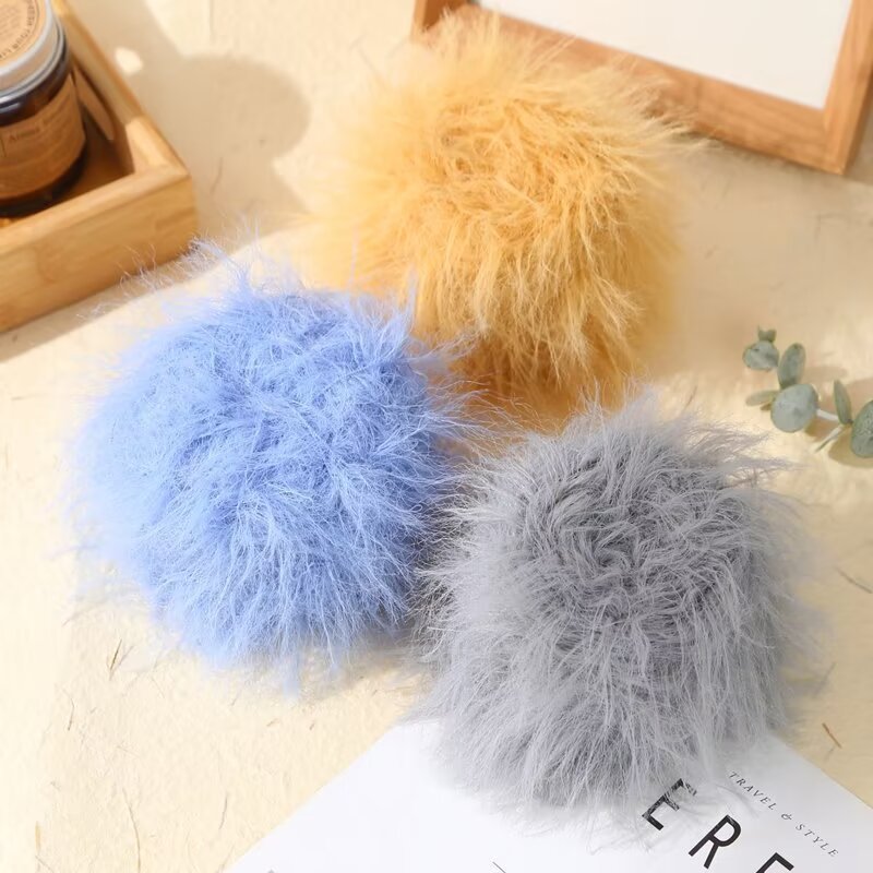 4CM Long Wool Imitation Mink Wool Feather Line Thin Line Hand Mixed Line Knitted Scarf Hat Hook Doll Long Wool