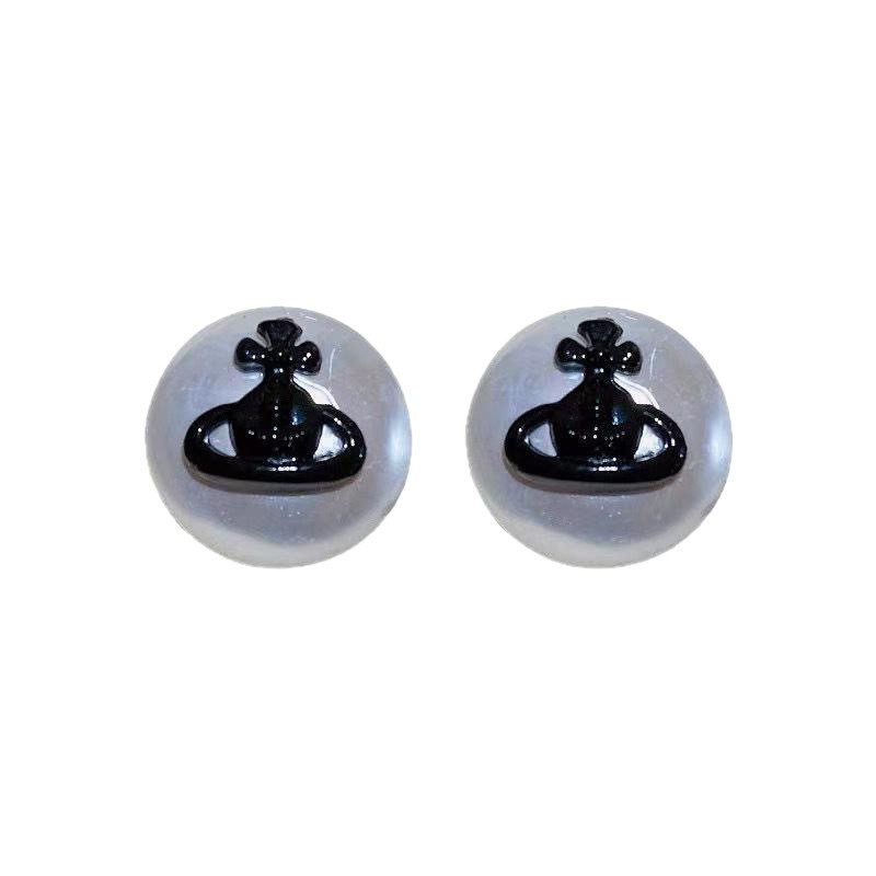 Pendientes de perlas Saturno coreanos de moda para mujer, retro, sencillos, de diseño único y elegante.