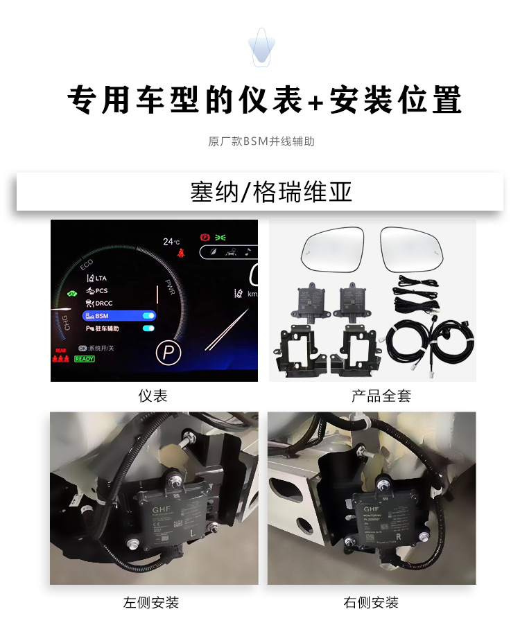 Suitable for Toyota Sienna, Highlander, Rav4, Corolla, Lexus Es/Rx/Nx Original Model Bsm