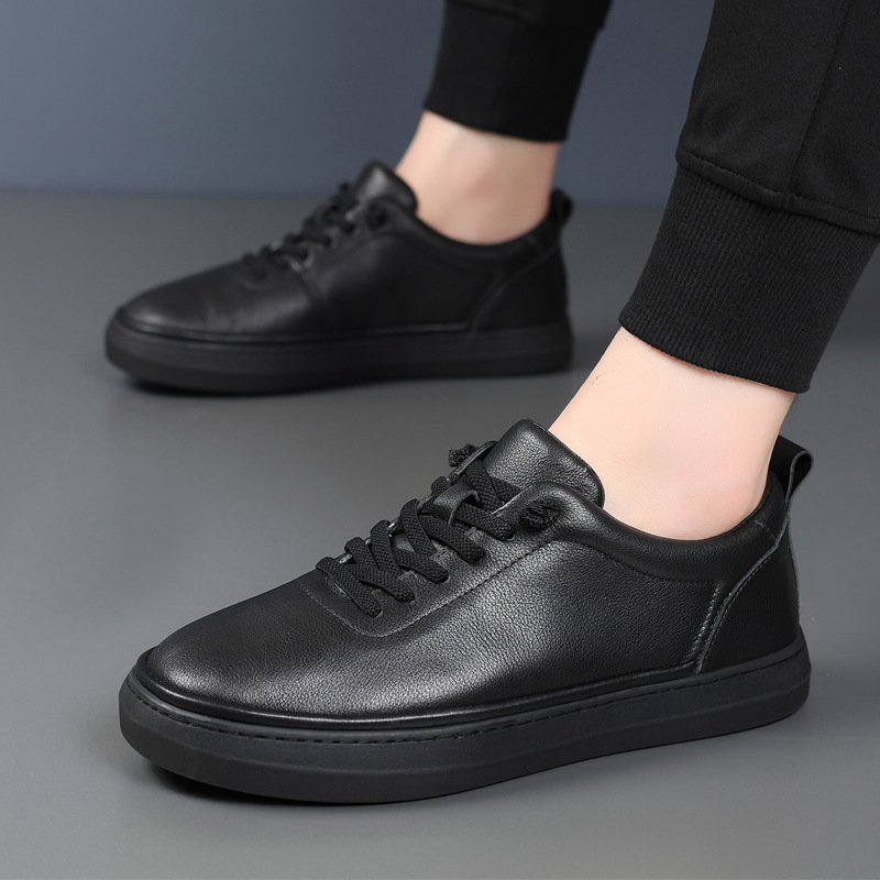 La primera capa de cuero de vaca nuevos zapatos casuales de hombre, cuero transpirable, zapatos blancos, zapatos de cuero de hombre, zapatos de skate, zapatos de hombre