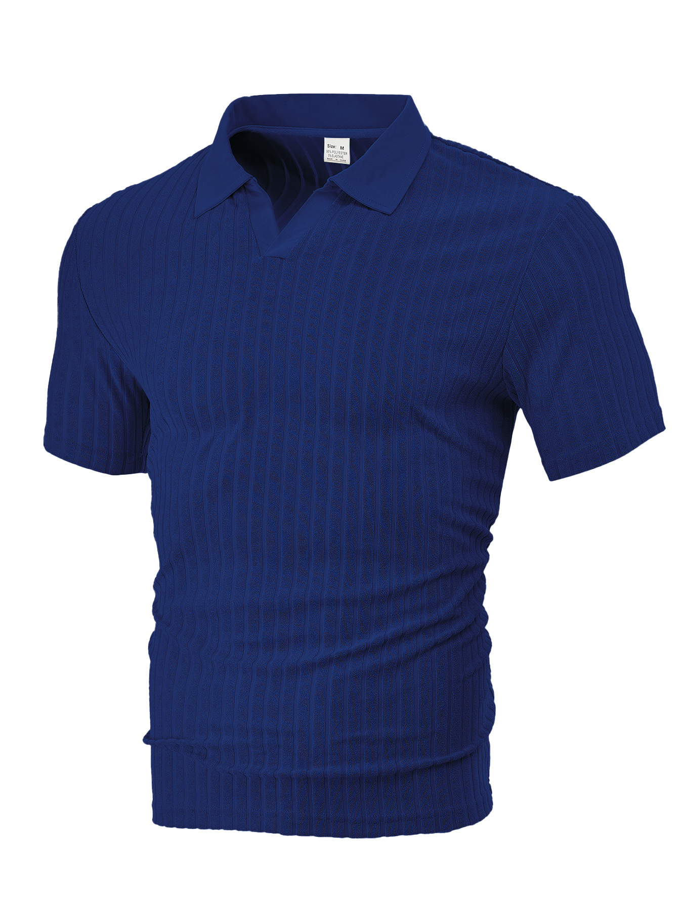 Europa y Estados Unidos ropa de hombre transfronteriza verano TK nueva toalla transpirable casual jacquard con solapa de camisa de manga corta a rayas de hombre