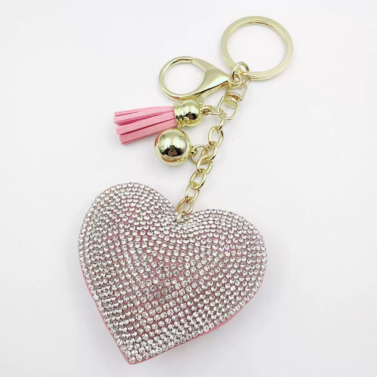 Брелок (в стиле Chanel) сердце с кисточкой, аксессуар DIY, 9×8×2 см