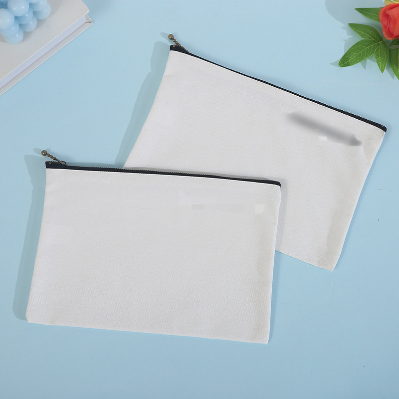 Mini Canvas Bag Small Cosmetic Zipper Bag Large Capacity Bulk Pencil Case Small Stationery Zipper Bag