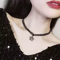 Новый простой воротник, черная изысканная цепочка на шею, цепочка на ключицу, ожерелье с пятиконечной звездой, женские модные нишевые аксессуары, ювелирные изделия