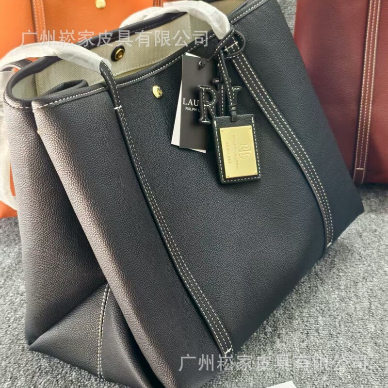 Cross-Border Rlph Laren Leather Large-Capacity Tote Bag Retro Fashion Women's Handbag Cross-Border Rlph Laren Leather Large-Capacity Tote Bag Retro Fashion Women's Handbag