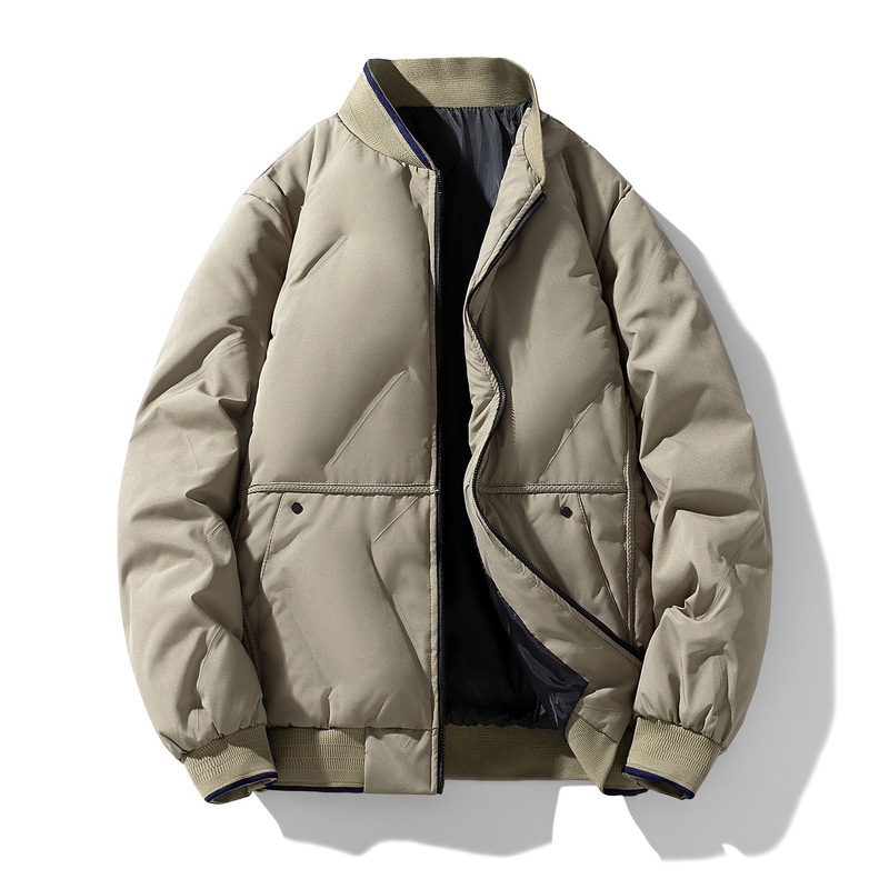 Large Size Padded Jacket Men's Baseball Collar Padded Jacket Casual Loose Warm Thickened Couple Padded Jacket_viptrois.com