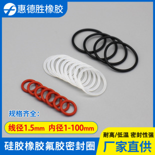 Spot wholesale 1.5mm wire diameter transparent silicone O-ring sealing ring high temperature waterproof dust food grade silicone ring