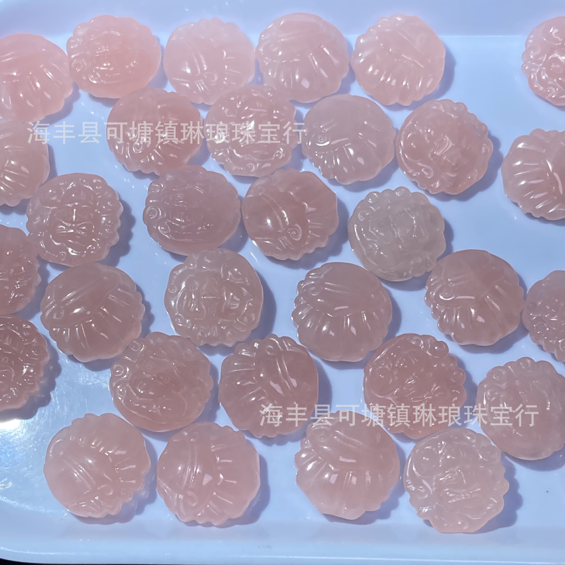 Natural Pink Crystal Grapefruit Color Princess Fox Nine Tail Fox Pendant Brand Carving Small Accessories Diy Bracelet Accessories Cute Powder