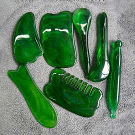 树脂蜜蜡按摩梳子拨筋棒四方刀型脸部颈部腰部按摩刮痧经络笔现货