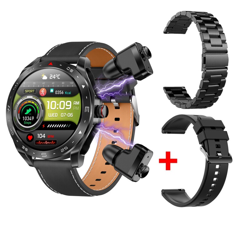 Cross-Border Smart Watch Tws Bluetooth Earphones Two-In-One Ips Large Screen 1.52 Wake-Up Dual Call Ai Voice T95