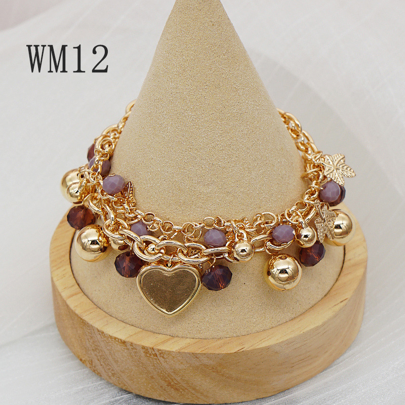 Casual Hip-Hop Flower Alloy Plastic Artificial Gemstones Women's Bracelets display picture 7