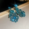 24#Silver Needle-Gun Black-Blue-Flower