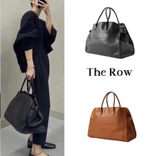 The Row Margaux15麂皮托特包牛皮通勤手提女包质感麂皮旅行包包