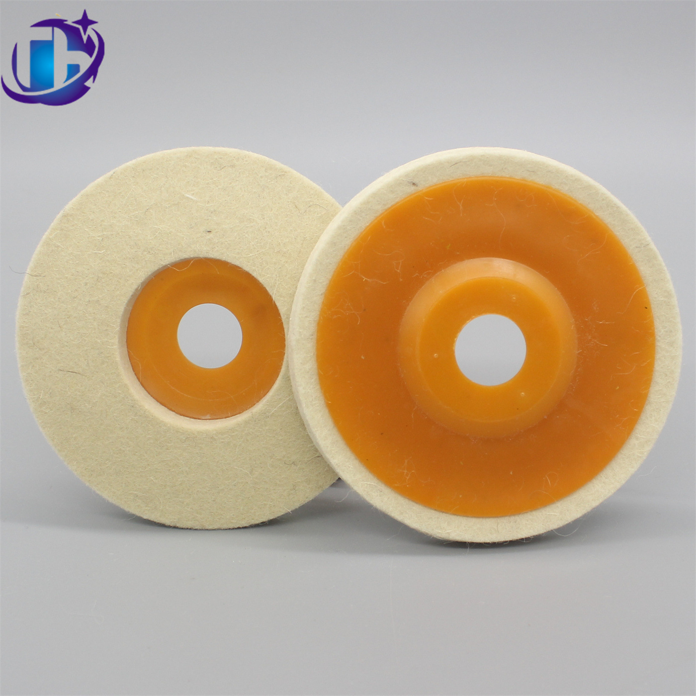 现货批发 羊毛轮 5寸胶盖细羊毛毡轮 125*10*22角向抛光轮打磨片