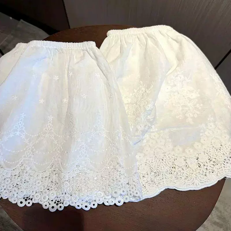 Хлопковая французская анти-легкая кружевная юбка-юбка бюстная юбка