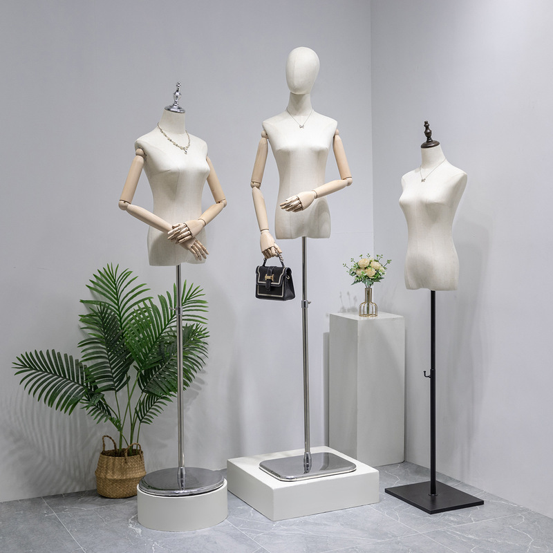 Model Display Stand Clothing Store Fake Human Body Props Female Half-Length Mannequin Full Body Korean Style Women's Clothing Window Wedding Dress Model