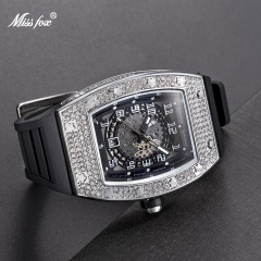 MISSFOX Watches - European and American Personality Full Diamond Bar Type Silicone Strap Quartz Men's Watches - Original Factory