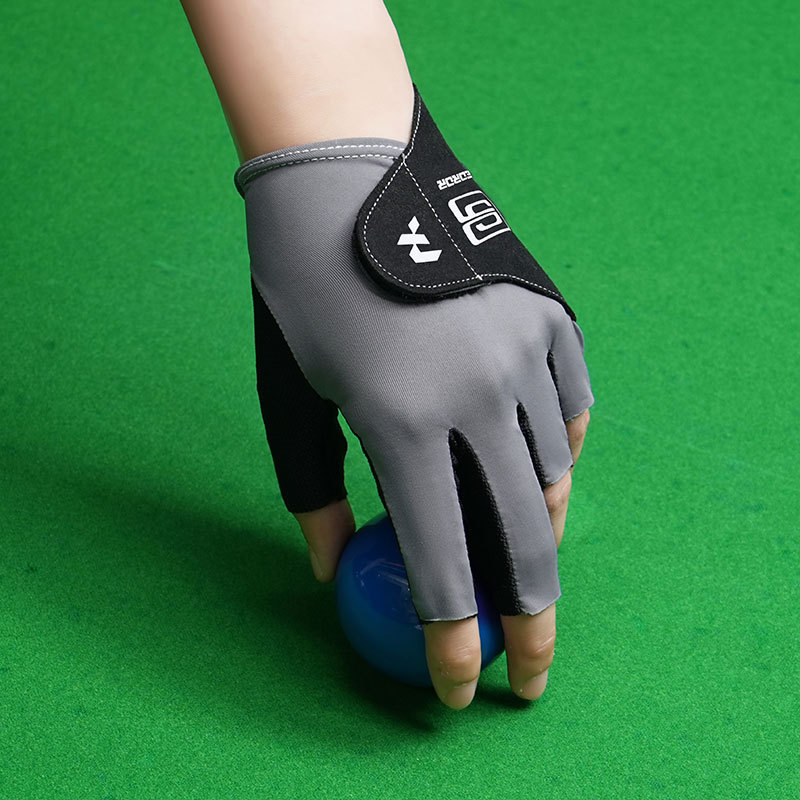 Guantes de billar, snooker de medio dedo para hombres y mujeres, ropa individual, seda de hielo elástica suave, guantes finos con hebilla antideslizante transpirables image 2