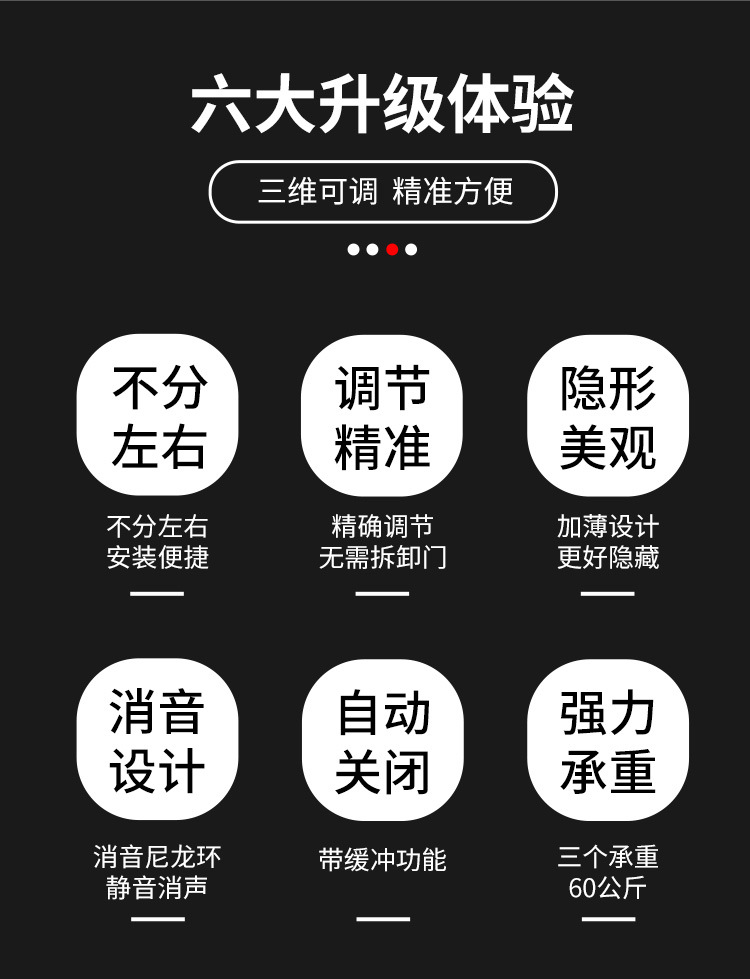 隐形合页自动关门三维可调暗门木门暗装液压缓冲隐藏暗
