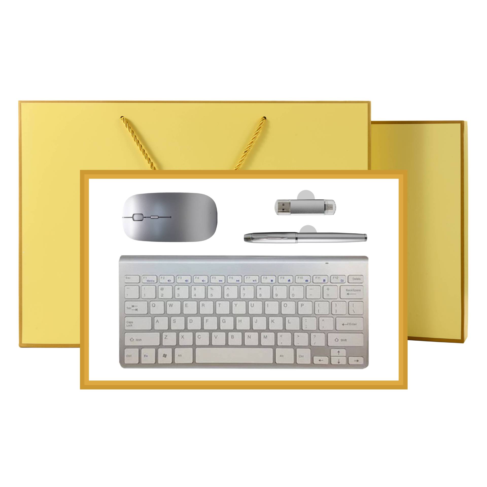 Corporate Personal Business Practical Gifts Wireless Keyboard Mouse Set Printed and Engraved for Employees_voghion.com