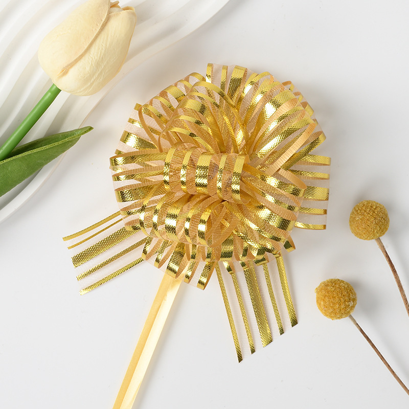 Transfronterizo 30 cinco líneas de nieve bola de flores decoración del coche de boda fiesta diseño de regalo de embalaje de flores tirando de cinta de flores