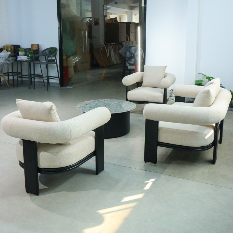 Sofá al aire libre diseñador de muebles de alta gama terraza hotel de ocio al aire libre combinación de aleación de aluminio y aluminio