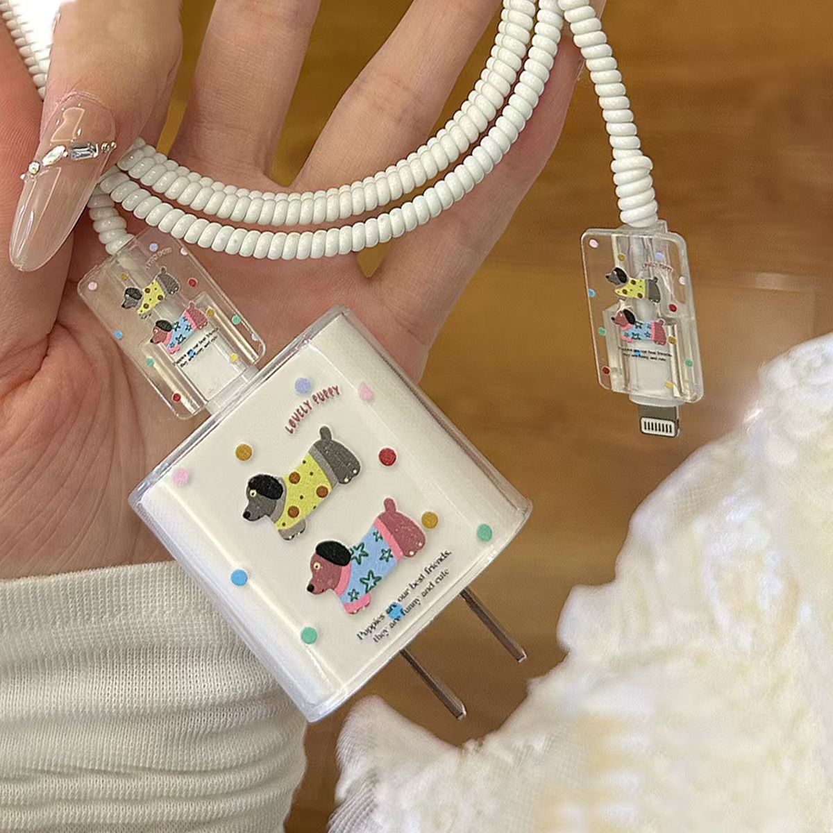 Para Apple 14 línea de datos cubierta protectora iPhone13 cargador cabezal 12promax bobinado estuche para iPad