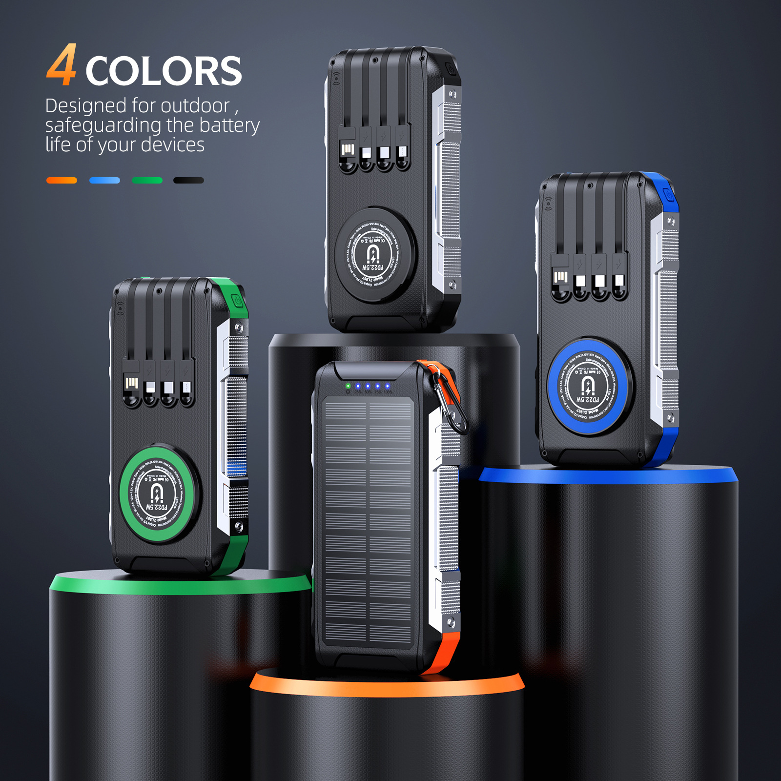 Transfronterizos inalámbricos carga solar fuente de alimentación móvil estándar real 30000mAh gran capacidad al aire libre tesoro de carga logo personalizado