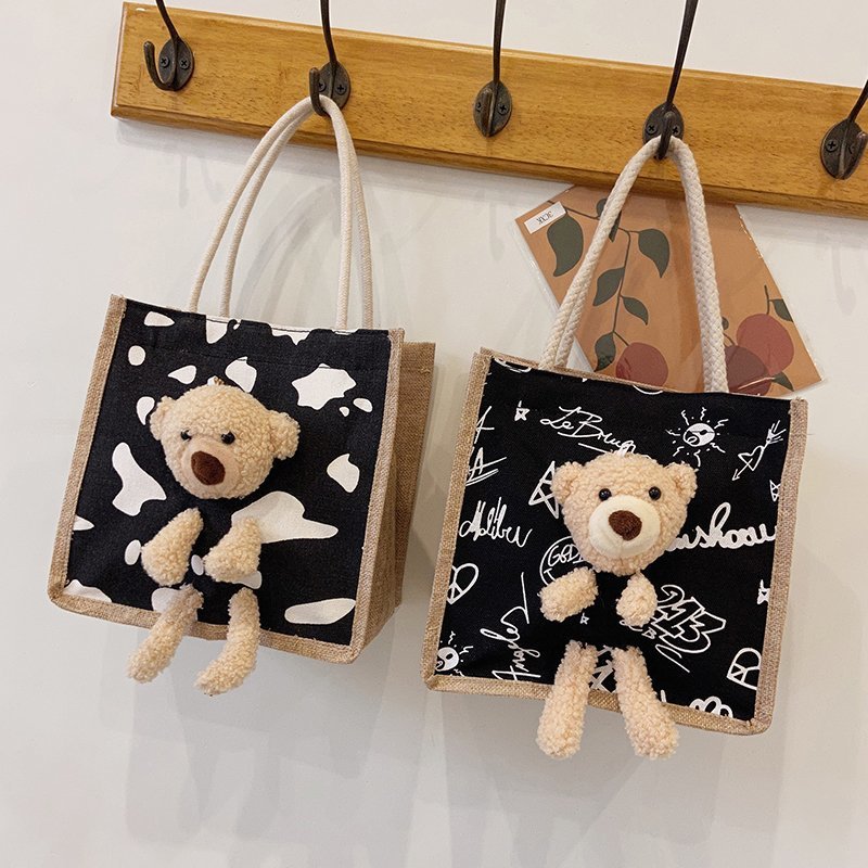 Caja de almuerzo portátil Bento bolsa de lona 2021 Nuevo estilo coreano ins Bolsa de hombro de clase de estudiante universitario