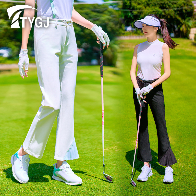 Cross-Border Exclusive Women's Golf Pants Summer Breathable Slim-Fit Thin Quick-Dry Slimming Casual Flared Pants