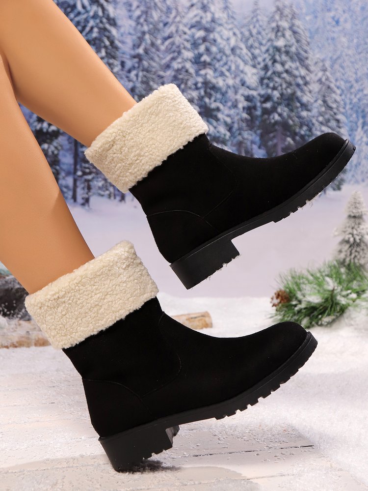 Large-size snow boots female fall and winter new cotton boots female cotton shoes_voghion.com
