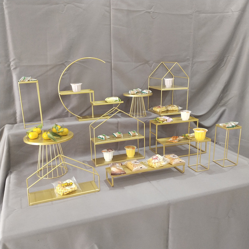 Mesa de postres de estilo europeo, decoración, bandeja de pastel, soporte de exhibición, decoración de bodas, accesorios, mesa de descanso para café, comida fría image 3