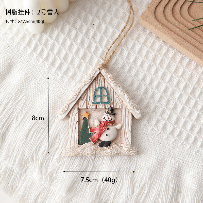 Nuevo árbol de Navidad transfronterizo retro muñeco de nieve colgante de resina decoración de color regalo de Navidad accesorios de fotografía