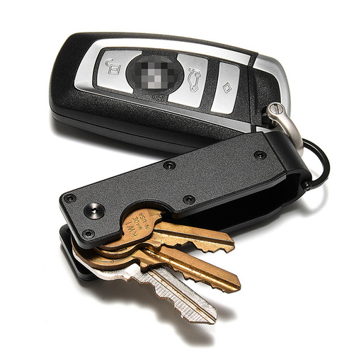 American Creative Metal Key Holder Belt Quiet Key Case Carbon Fiber Multi-functional Outdoor Key Chain for Men