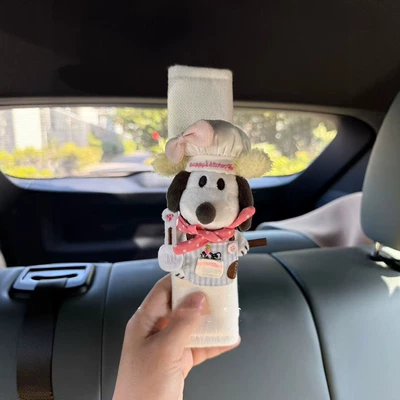 Snoopy Cute Puppy Car Decoration Seatbelt Shoulder Pad Plush Toy New Car Essentials Cross-Border Souvenir (Seat belt shoulder pad) - pink-chef-dog-harness-with-shoulder-pads-white