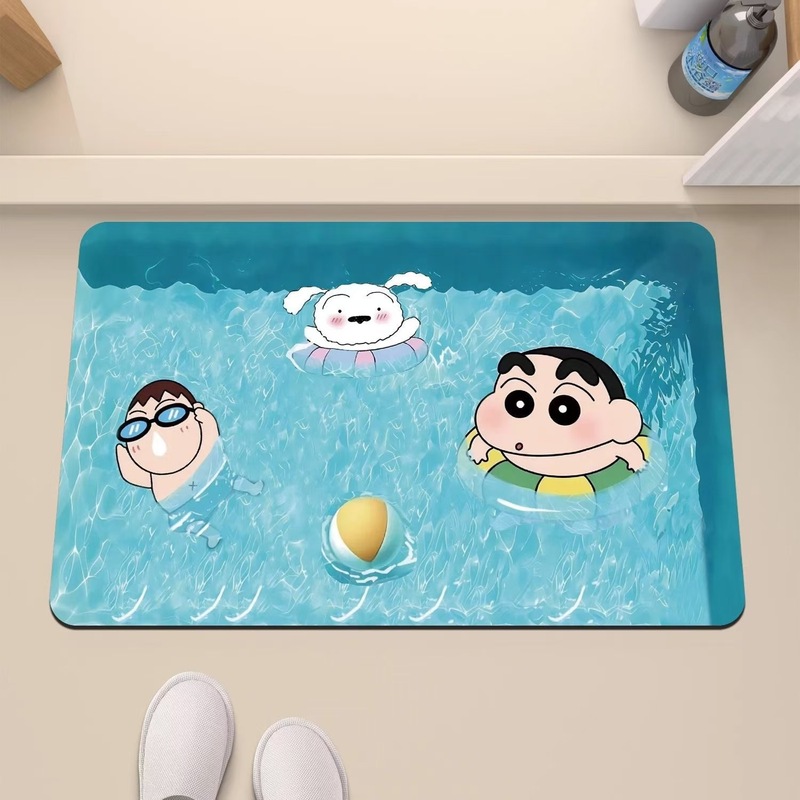 漫画珪藻泥フロアマット、浴室トイレフロアマット、滑り止めフロアマット、耐摩耗性、汚れ防止フロアマット、お手入れが簡単なフロアマット|undefined