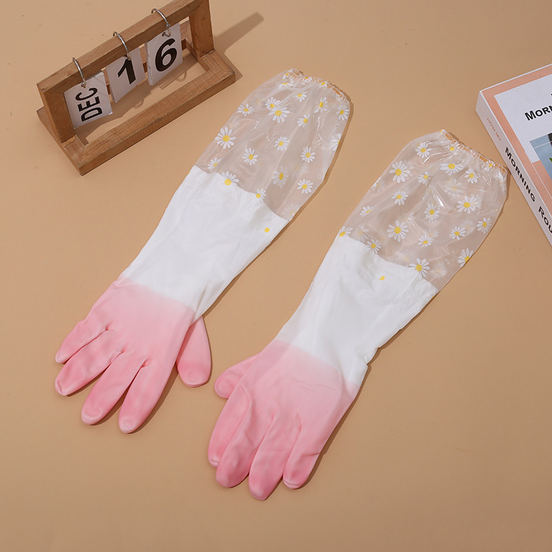 Guantes de Oxford gruesos de protección laboral resistentes al desgaste impermeables antideslizantes de goma plástica lavado de platos guantes de limpieza doméstica duraderos