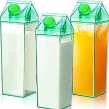 定厂家透明PS方形牛奶杯 亚马逊热销塑料杯创意日式牛奶盒子