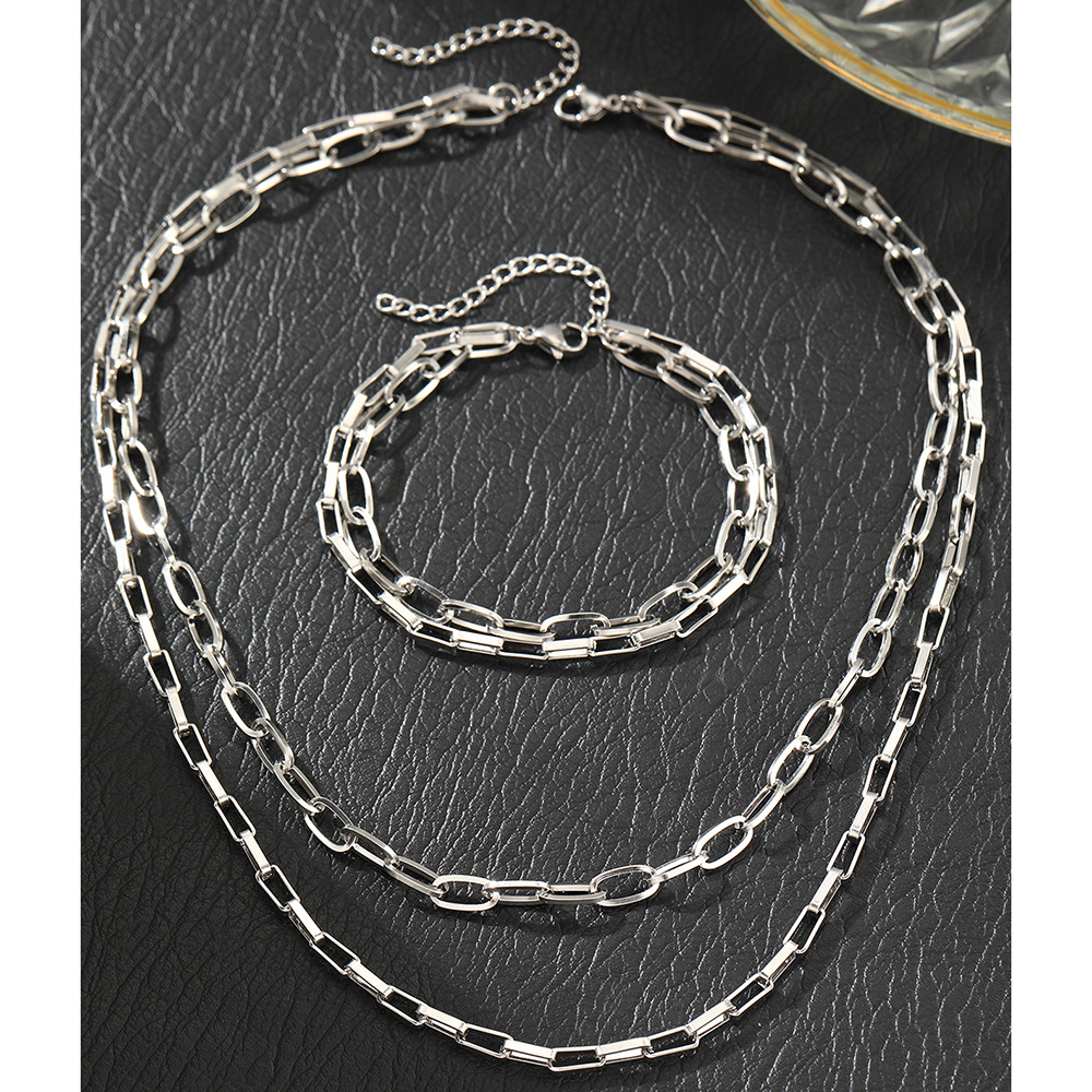 Unisex Gender Wholesale Jewelry Casual Simple Style Solid Color 304 Stainless Steel Stainless Steel Jewelry Sets
