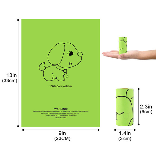 Cross-border pet waste bags fully biodegradable pooper scooper bags cornstarch pet waste bags compostable dog poop bags