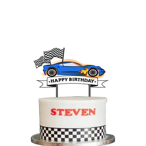 New Racing Party Theme Set Racing Birthday Flag Cake Insert Card Children's Birthday Balloon Decoration