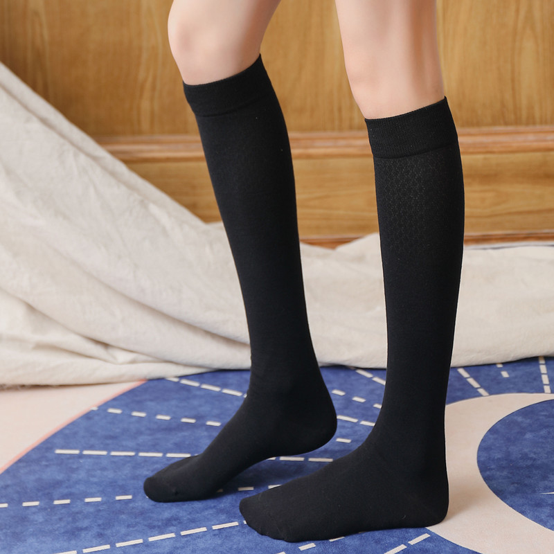 Frühlings- Und Sommer-wadensocken Für Damen Mit Netznähten, Einfarbige Knielange Baumwollsocken display picture 4