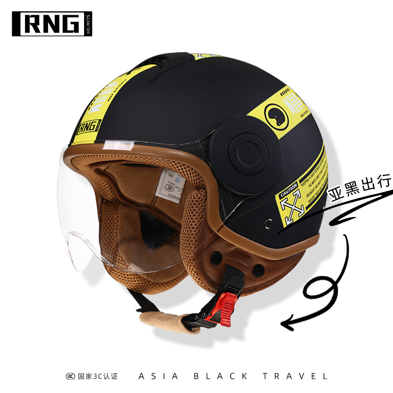 RNG nuevo estándar nacional 3C certificado motocicleta casco retro motocicleta casco 3/4 casco de los hombres y mujeres casco de coche eléctrico