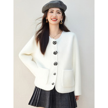 【量大可议价】小香风重工浣绒毛衣外套女秋冬新款款针织开衫上衣