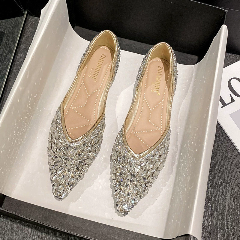Обувь балетки с носком-усиками, блестящими носами, вдохновленная Chanel, осень, французский стиль, черный или золотой