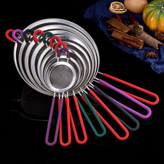 Handheld Silicone Handle Bird's Nest Strainer Baking Soy Milk Filtering Mesh Premium Kitchen Tool Stainless Steel Ladle