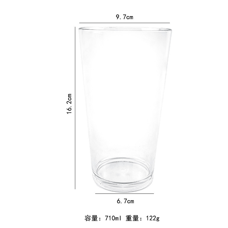 アクリルプラスチック透明大容量斜めカップレストランホットおよびコールドドリンクレモネードジュースミルクティーカップ|undefined