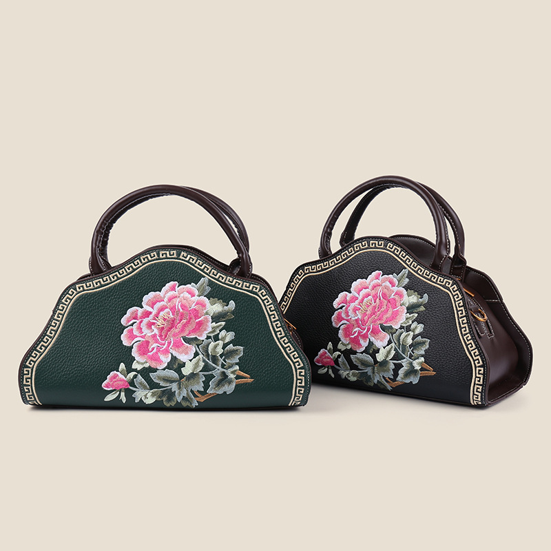 跨境外贸出口女包新中式苏绣手提包女国风刺绣单肩斜挎包绣花包包