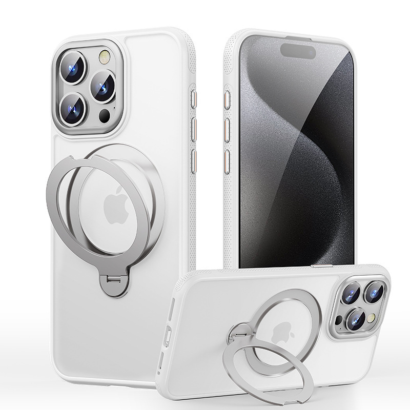 适用iPhone15手机壳360旋转MagSafe带解压阻尼苹果15Promax手机壳|undefined
