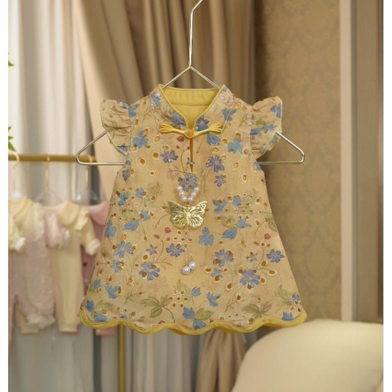 Baby Girl Han Dynasty Cheongsam Skirt Summer 2025 New Baby Summer Dress Chinese Style Princess Skirt Pure Cotton Cheongsam Skirt Summer